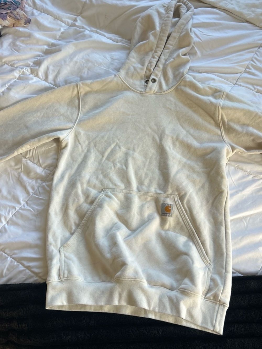 Carhartt Cream Hooded Pullover Sweatshirt
